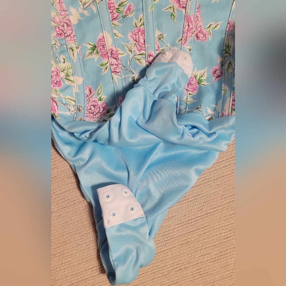 Zara Floral Blue Corset Bodysuit - Picture 2 of 6